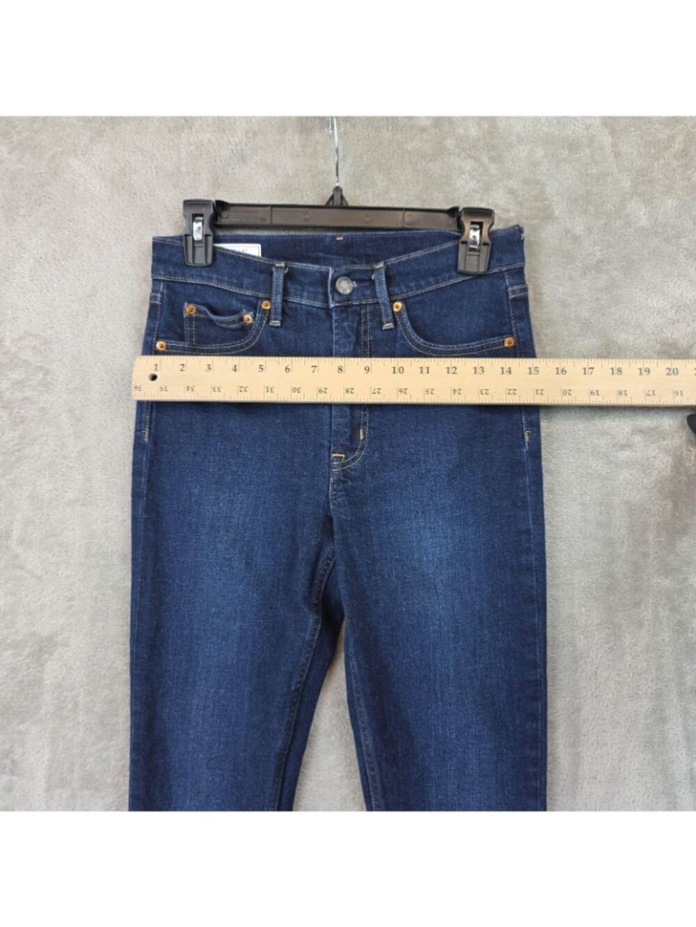 Gap Vintage Slim High Rise Jeans Womens 4 Blue Dark Rinse Wash Stretch Denim - Picture 9 of 12